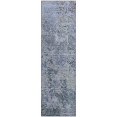 Luxury Washable Indoor/Outdoor Bresca Blue 2'3" x 7'6" Runner Rug