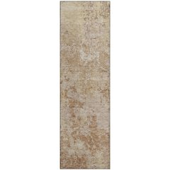 Luxury Washable Indoor/Outdoor Bresca Copper 2'3" x 7'6" Runner Rug