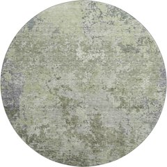 Luxury Washable Indoor/Outdoor Bresca Green 8' x 8' Round Rug