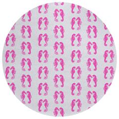 Indoor/Outdoor Seabreeze SZ15 Flamingo Washable 8' x 8' Round Rug