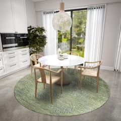 Yuma Green Transitional Abstract 8' x 8' Area Rug Green AYU41