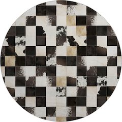 Luxury Washable Indoor/Outdoor Bozeman Black 8' x 8' Round Rug