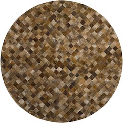Luxury Washable Indoor/Outdoor Bozeman Brown 8' x 8' Round Rug