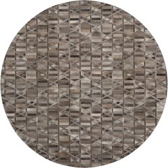 Luxury Washable Indoor/Outdoor Bozeman Gray 8' x 8' Round Rug