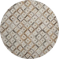Luxury Washable Indoor/Outdoor Bozeman Gray 8' x 8' Round Rug