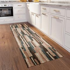 Bravado Earth Contemporary Striped 2'3" x 7'6" Runner Rug Earth ABV37