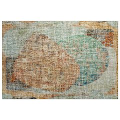 Luxury Washable Boca Teal 1'8" x 2'6" Rug