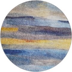 Luxury Washable Boca Blue 8' x 8' Round Rug