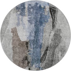 Luxury Washable Boca Pewter 8' x 8' Round Rug