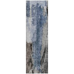 Luxury Washable Boca Pewter 2'3" x 7'6" Runner Rug