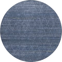 Luxury Washable Indoor/Outdoor Burano Navy 8' x 8' Round Rug