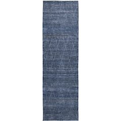 Luxury Washable Indoor/Outdoor Burano Navy 2'3" x 7'6" Runner Rug
