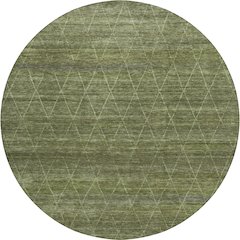 Luxury Washable Indoor/Outdoor Burano Olive 8' x 8' Round Rug