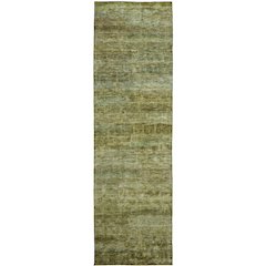 Luxury Washable Indoor/Outdoor Burano Olive 2'3" x 7'6" Runner Rug