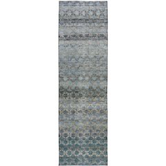 Luxury Washable Indoor/Outdoor Burano Blue 2'3" x 7'6" Runner Rug