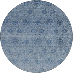 Luxury Washable Indoor/Outdoor Burano Blue 8' x 8' Round Rug