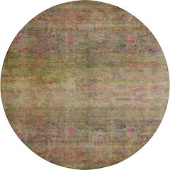 Luxury Washable Indoor/Outdoor Burano Cactus 8' x 8' Round Rug