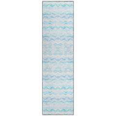 Indoor/Outdoor Seabreeze SZ16 Denim Washable 2'3" x 7'6" Runner Rug