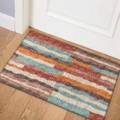 Bravado Paprika Contemporary Striped 1'8" x 2'6" Accent Rug Paprika ABV37