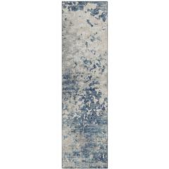 Indoor/Outdoor Accord AAC35 Blue Washable 2'3" x 7'6" Runner Rug