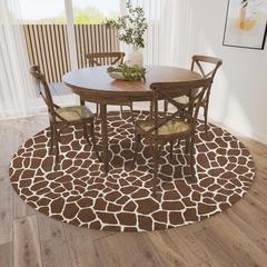 Safari Coffee Animal Animal Print 8' x 8' Area Rug Coffee ASF34