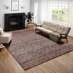 Marston Burgundy Transitional Striped 10' x 14' Area Rug Burgundy AMA31