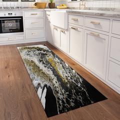 Karina Midnight Modern Abstract 2'3" x 7'6" Runner Rug Midnight AKC43