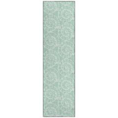 Indoor/Outdoor Surfside ASR41 Green Washable 2'3" x 7'6" Runner Rug