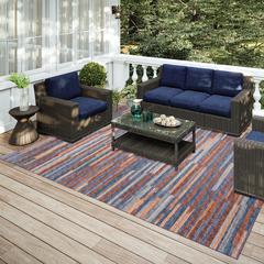 Yuma Landscape Transitional Striped 10' x 14' Area Rug Landscape AYU38