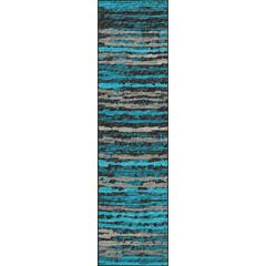 Brisbane BR4 Teal 2'3" x 7'6" Runner Rug