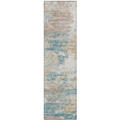 Indoor/Outdoor Accord AAC34 Teal Washable 2'3" x 7'6" Runner Rug