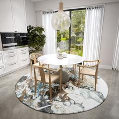 Karina Smoke Modern Abstract 8' x 8' Area Rug Smoke AKC41