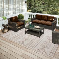 Yuma Taupe Transitional Southwest 10' x 14' Area Rug Taupe AYU44