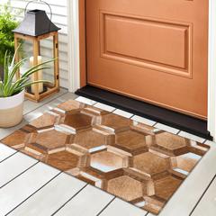 Laredo Brown Animal Patchwork 1'8" x 2'6" Accent Rug Brown ALR31