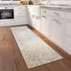 Rylee Beige Transitional Abstract 2'3" x 7'6" Runner Rug Beige ARY33