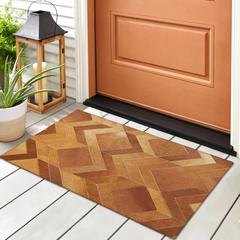 Laredo Brown Animal Patchwork 1'8" x 2'6" Accent Rug Brown ALR35