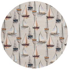 Indoor/Outdoor Harpswell AHP38 Pearl Washable 8' x 8' Round Rug