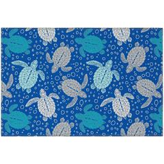 Indoor/Outdoor Surfside ASR43 Blue Washable 1'8" x 2'6" Rug