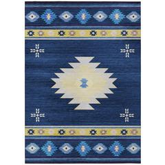 Indoor/Outdoor Sonora ASO34 Blue Washable 10' x 14' Rug
