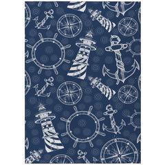 Indoor/Outdoor Harpswell AHP39 Blue Washable 10' x 14' Rug