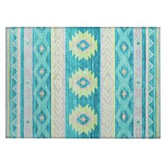 Indoor/Outdoor Sonora ASO33 Peacock Washable 1'8" x 2'6" Rug