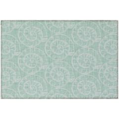 Indoor/Outdoor Surfside ASR41 Green Washable 1'8" x 2'6" Rug