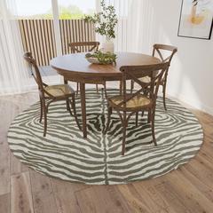 Safari Taupe Animal Animal Print 8' x 8' Area Rug Taupe ASF31