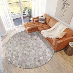 Laredo Gray Animal Patchwork 8' x 8' Round Rug Gray ALR31