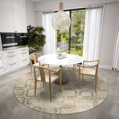 Yuma Green Transitional Trellis 8' x 8' Area Rug Green AYU45