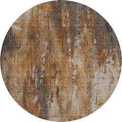 Luxury Washable Indoor/Outdoor Kochi Rust 8' x 8' Round Rug