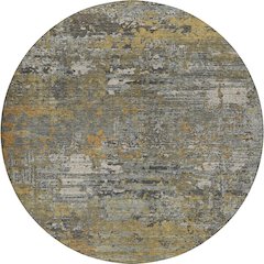 Luxury Washable Indoor/Outdoor Kochi Gray 8' x 8' Round Rug
