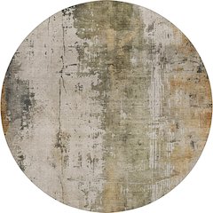 Luxury Washable Indoor/Outdoor Kochi Putty 8' x 8' Round Rug