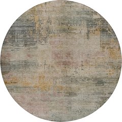 Luxury Washable Indoor/Outdoor Kochi Granite 8' x 8' Round Rug