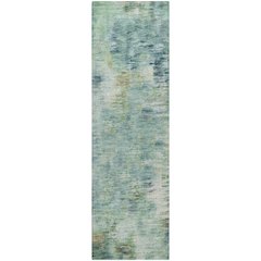 Luxury Washable Indoor/Outdoor Kochi Teal 2'3" x 7'6" Runner Rug